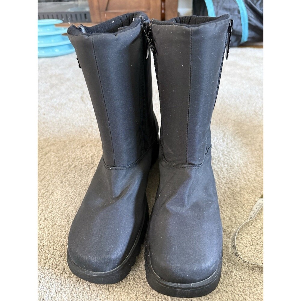 TOTES BLACK ALL WEATHER DOUBLE SIDED ZIP BOOTS LADIES 9M Rhonda